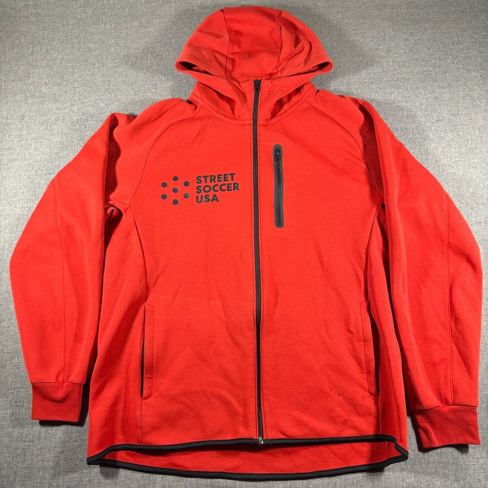 Uniqlo Full Zip Hoodie Mens XL Red Street Soccer USA Dry Performance Jacket
